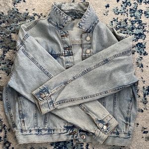 Custom vintage denim jean jacket “Life is Gucci”